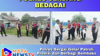 Polres Sergai Gelar Patroli Presisi dan Berbagi Sembako kepada Warga Kurang Mampu