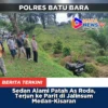 Sedan Alami Patah As Roda, Terjun ke Parit di Jalinsum Medan-Kisaran