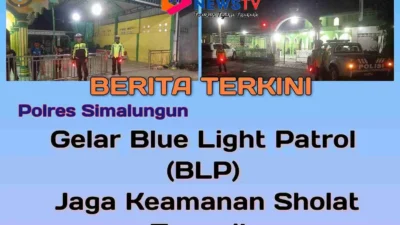 Sat Lantas Polres Simalungun Gelar Blue Light Patrol, Jaga Keamanan Sholat Tarawih