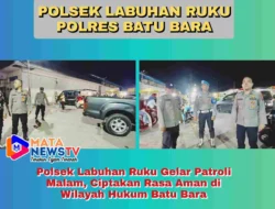 Polsek Labuhan Ruku Gelar Patroli Malam, Ciptakan Rasa Aman di Wilayah Hukum Batu Bara