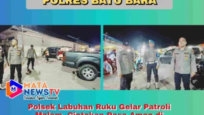 Polsek Labuhan Ruku Gelar Patroli Malam, Ciptakan Rasa Aman di Wilayah Hukum Batu Bara