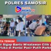Polisi Sigap Bantu Wisatawan Cilik yang Terluka di Pantai Pasir Putih Parbaba