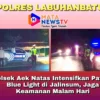 Polsek Aek Natas Intensifkan Patroli Blue Light di Jalinsum, Jaga Keamanan Malam Hari,