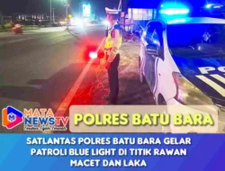 Satlantas Polres Batu Bara Gelar Patroli Blue Light di Titik Rawan Macet dan Laka