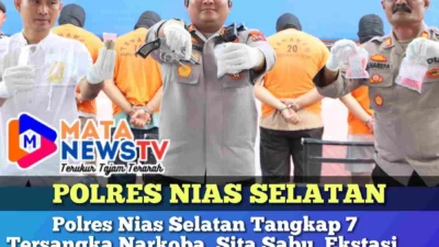 Polres Nias Selatan Tangkap 7 Tersangka Narkoba, Sita Sabu, Ekstasi, Ganja, hingga Senjata Api