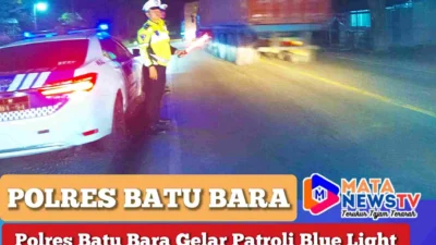 Polres Batu Bara Gelar Patroli Blue Light di Titik Rawan Laka dan Kemacetan