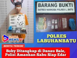 Boby Ditangkap di Danau Bale, Polisi Amankan Sabu Siap Edar