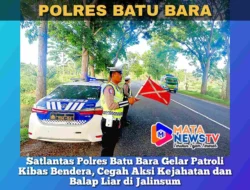 Satlantas Polres Batu Bara Gelar Patroli Kibas Bendera, Cegah Aksi Kejahatan dan Balap Liar di Jalinsum
