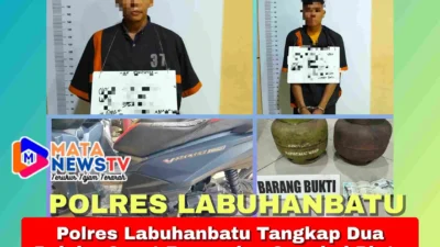 Polres Labuhanbatu Tangkap Dua Pelaku Curat Bermodus Congkel Pintu di Rantau Utara