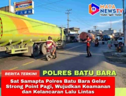 Sat Samapta Polres Batu Bara Gelar Strong Point Pagi, Wujudkan Keamanan dan Kelancaran Lalu Lintas
