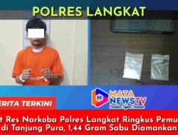 Sat Res Narkoba Polres Langkat Ringkus Pemuda di Tanjung Pura, 1,44 Gram Sabu Diamankan