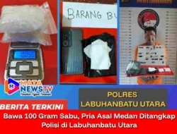 Bawa 100 Gram Sabu, Pria Asal Medan Ditangkap Polisi di Labuhanbatu Utara