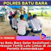 Polres Batu Bara Gelar Sosialisasi dan Himbauan Tertib Lalu Lintas di Jalan Perintis Kemerdekaan