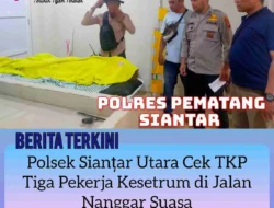 Polsek Sianțar Utara Cek TKP Tiga Pekerja Kesetrum di Jalan Nanggar Suasa