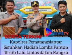 Kapolres Pematangsiantar Serahkan Hadiah Lomba Pantun Tertib Lalu Lintas dalam Rangka HUT ke-154 Kota