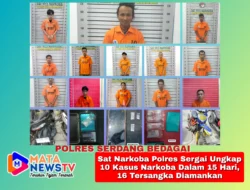 Sat Narkoba Polres Sergai Ungkap 10 Kasus Narkoba Dalam 15 Hari, 16 Tersangka Diamankan