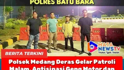 Polsek Medang Deras Gelar Patroli Malam, Antisipasi Geng Motor dan Kejahatan Jalanan