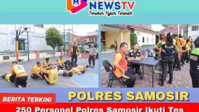 250 Personel Polres Samosir Ikuti Tes Jasmani Berkala Semester I Tahun 2025
