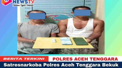 Satresnarkoba Polres Aceh Tenggara Bekuk Dua Pengedar Sabu di Lawe Alas