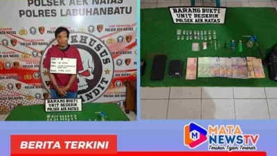 Polsek Aek Natas Grebek Rumah di Aek Kuo, Pria Diringkus Bersama Sabu dan Alat Hisap