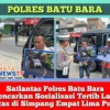 Satlantas Polres Batu Bara Gencarkan Sosialisasi Tertib Lalu Lintas di Simpang Empat Lima Puluh
