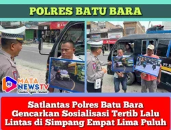 Satlantas Polres Batu Bara Gencarkan Sosialisasi Tertib Lalu Lintas di Simpang Empat Lima Puluh