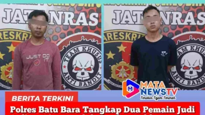 Polres Batu Bara Tangkap Dua Pemain Judi Online, Sita Handphone dan Saldo Ratusan Ribu Rupiah