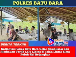 Satlantas Polres Batu Bara Gelar Sosialisasi dan Himbauan Tertib Lalu Lintas di Jalan Lintas Lima Puluh-Sei Bejangkar