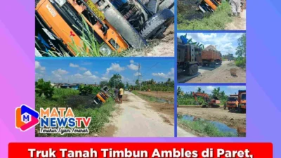 Truk Tanah Timbun Ambles di Paret, Warga Hamparan Perak Keluhkan Jalan Rusak dan Debu
