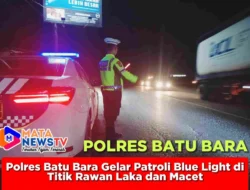 Polres Batu Bara Gelar Patroli Blue Light di Titik Rawan Laka dan Macet