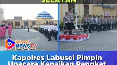 Kapolres Labusel Pimpin Upacara Kenaikan Pangkat dan Purna Bhakti Personel
