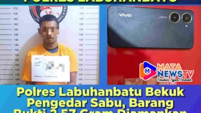 Polres Labuhanbatu Bekuk Pengedar Sabu, Barang Bukti 2,57 Gram Diamankan