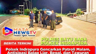 Polsek Indrapura Gencarkan Patroli Malam, Antisipasi Balap Liar, Begal, dan Tawuran
