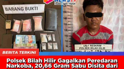 Polsek Bilah Hilir Gagalkan Peredaran Narkoba, 20,66 Gram Sabu Disita dari Tangan Pelaku