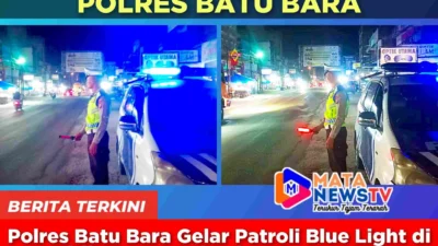 Polres Batu Bara Gelar Patroli Blue Light di Titik Rawan Laka dan Kemacetan