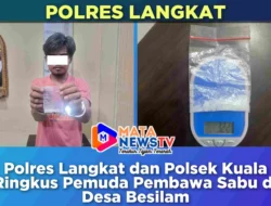 Polres Langkat dan Polsek Kuala Ringkus Pemuda Pembawa Sabu di Desa Besilam