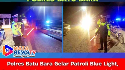 Polres Batu Bara Gelar Patroli Blue Light, Amankan Jalur Rawan Macet dan Kecelakaan