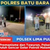 Cegah Premanisme dan Tawuran, Polsek Lima Puluh Gencar Gelar Patroli Malam