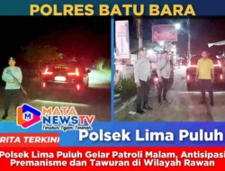 Polsek Lima Puluh Gelar Patroli Malam, Antisipasi Premanisme dan Tawuran di Wilayah Rawan