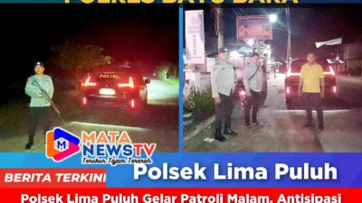 Polsek Lima Puluh Gelar Patroli Malam, Antisipasi Premanisme dan Tawuran di Wilayah Rawan