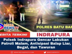Polsek Indrapura Gencar Lakukan Patroli Malam, Antisipasi Balap Liar, Begal, dan Tawuran