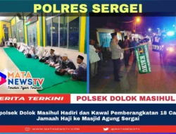 Kapolsek Dolok Masihul Hadiri dan Kawal Pemberangkatan 18 Calon Jamaah Haji ke Masjid Agung Sergai