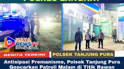 Antisipasi Premanisme, Polsek Tanjung Pura Gencarkan Patroli Malam di Titik Rawan