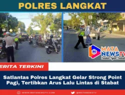 Satlantas Polres Langkat Gelar Strong Point Pagi, Tertibkan Arus Lalu Lintas di Stabat