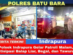 Polsek Indrapura Gelar Patroli Malam, Antisipasi Balap Liar, Begal, dan Tawuran