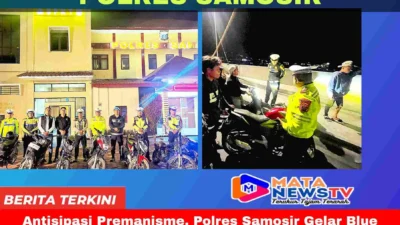 Antisipasi Premanisme, Polres Samosir Gelar Blue Light Patrol di Pangururan