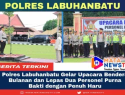 Polres Labuhanbatu Gelar Upacara Bendera Bulanan dan Lepas Dua Personel Purna Bakti dengan Penuh Haru