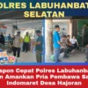 Respon Cepat Polres Labuhanbatu Selatan Amankan Pria Pembawa Sajam di Indomaret Desa Hajoran