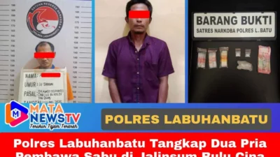 Polres Labuhanbatu Tangkap Dua Pria Pembawa Sabu di Jalinsum Bulu Cina