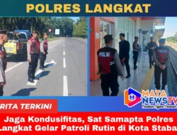 Jaga Kondusifitas, Sat Samapta Polres Langkat Gelar Patroli Rutin di Kota Stabat